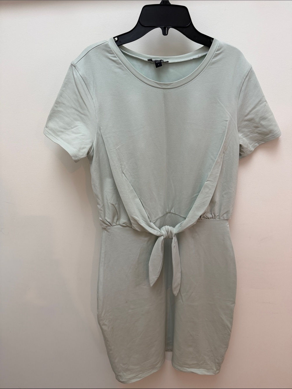 Express Mint Green Tie-Front Short Sleeve Mini Dress